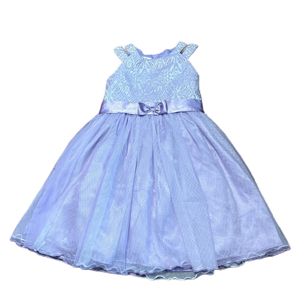 Jessica Ann Lavender Lace Formal Dress Sz 5 Easter Purple Sleeveless